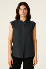 Ärmellose Bluse aus Leinen - Bambus – Perfekt für Damen - Blossom Hair & Fashion