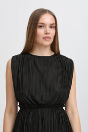 Ärmelloses Plissee - Top in Schwarz - Blossom Hair & Fashion