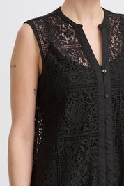 Ärmelloses Spitzenkleid in Schwarz - Blossom Hair & Fashion