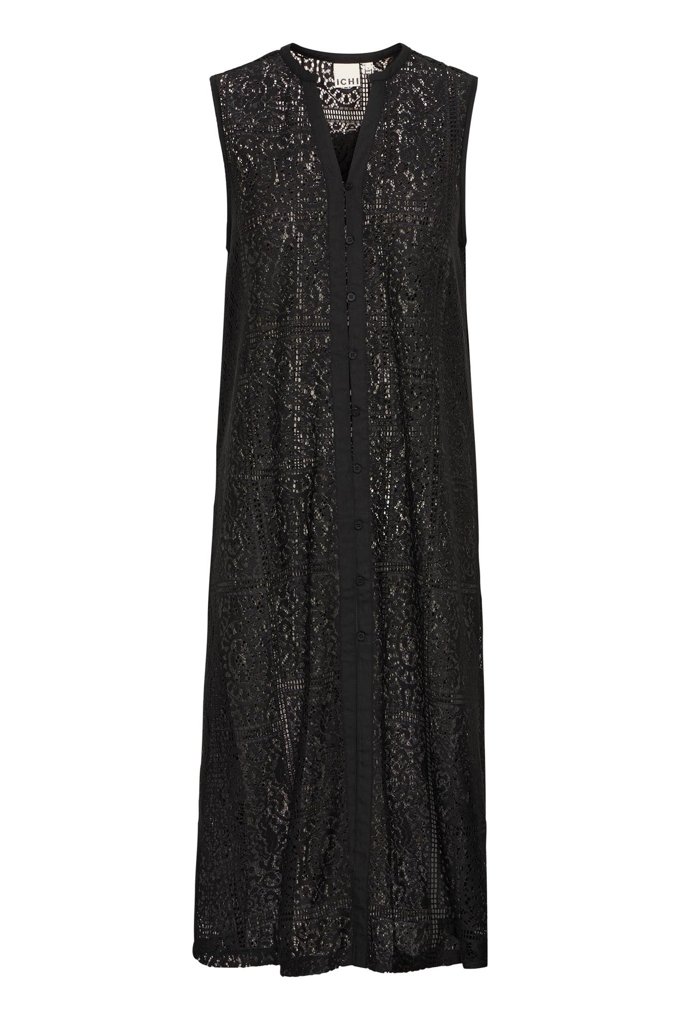 Ärmelloses Spitzenkleid in Schwarz - Blossom Hair & Fashion