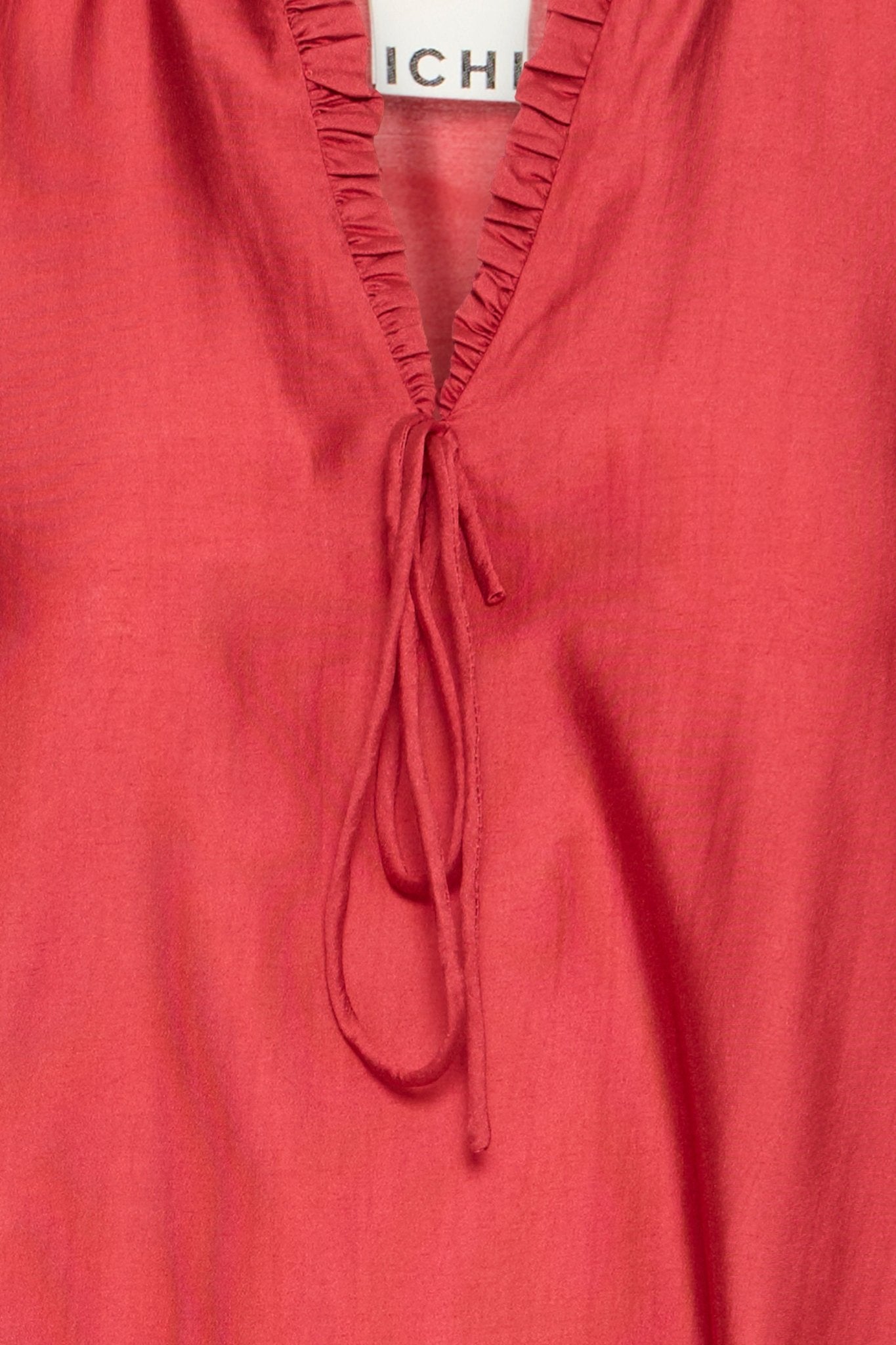 Bluse langarm Rot mit Bindeband - Blossom Hair & Fashion