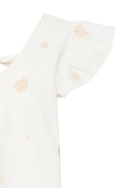 Bluse mit Stickerei, Volantärmeln & Rückenbindung - Blossom Hair & Fashion