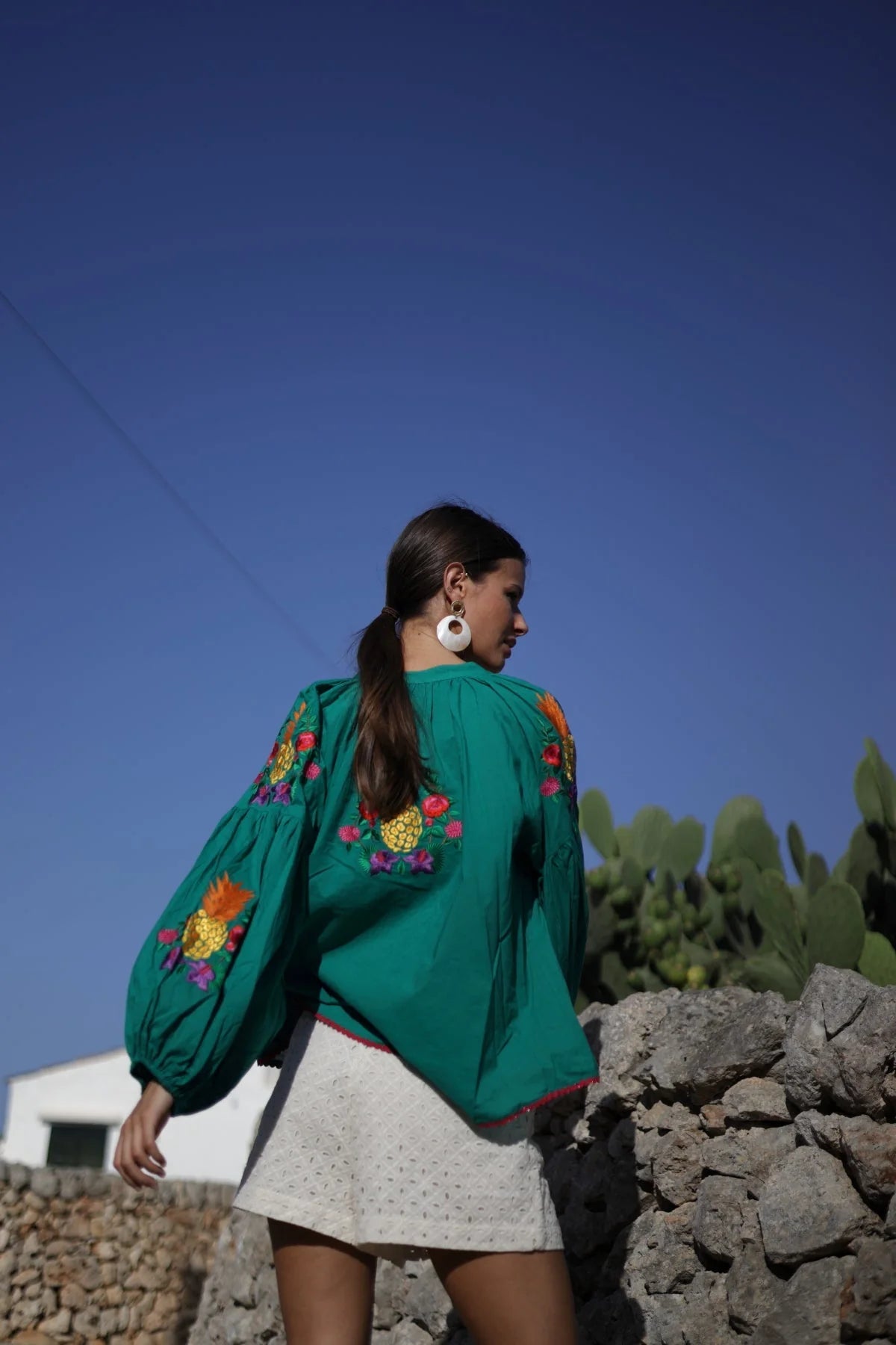 Boho - Bluse mit Stickerei und Quasten - Blossom Hair & Fashion