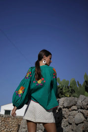 Boho - Bluse mit Stickerei und Quasten - Blossom Hair & Fashion