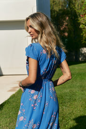 Boho Maxikleid mit Blumen - Print aus 100% Viskose - Blossom Hair & Fashion