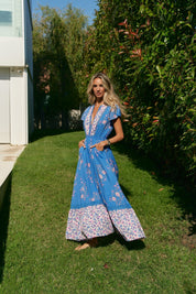 Boho Maxikleid mit Blumen - Print aus 100% Viskose - Blossom Hair & Fashion