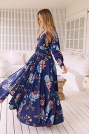 Boho Maxikleid mit floralen Details aus 100% Viskose - Blossom Hair & Fashion
