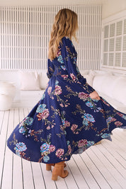 Boho Maxikleid mit floralen Details aus 100% Viskose - Blossom Hair & Fashion