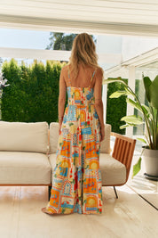 Boho Maxikleid mit Retro - Print – Farbenfroher Sommerlook für Deinen Urlaub - Blossom Hair & Fashion