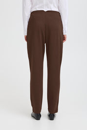 Braune Stoffhose high waist ankle length - Blossom Hair & Fashion