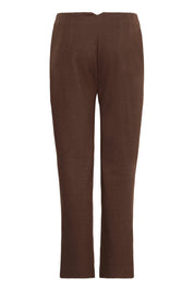 Braune Stoffhose high waist ankle length - Blossom Hair & Fashion