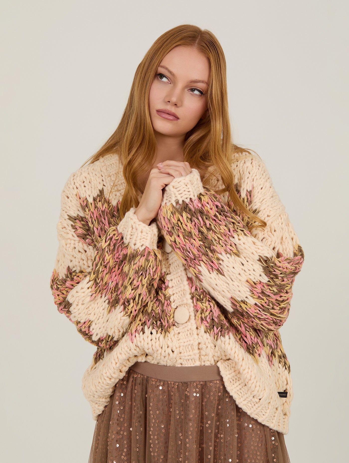 Chunky Strickcardigan multicolor - Blossom Hair & Fashion