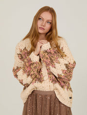 Chunky Strickcardigan multicolor - Blossom Hair & Fashion