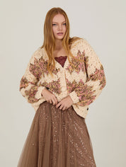 Chunky Strickcardigan multicolor - Blossom Hair & Fashion