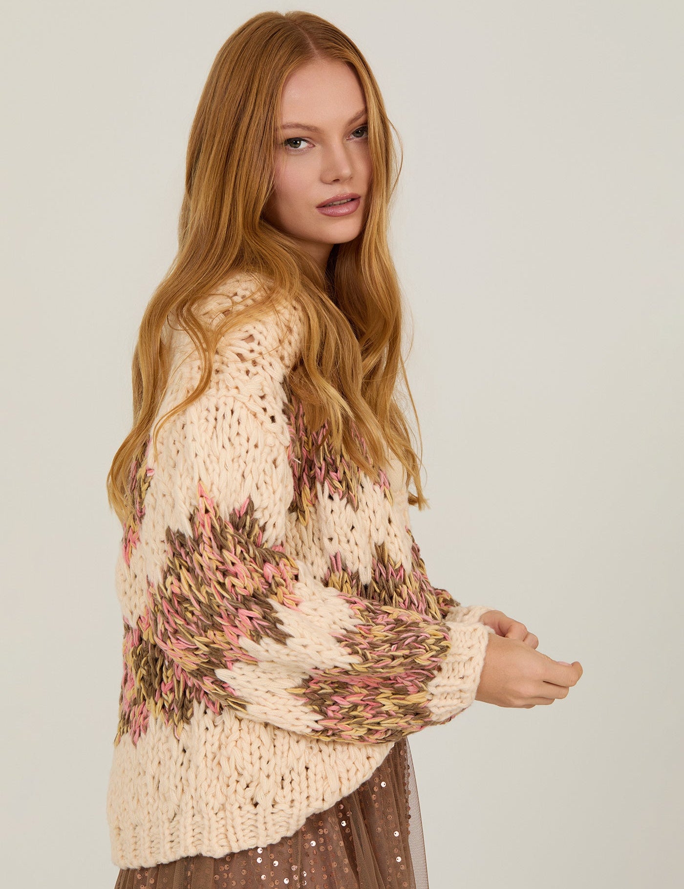Chunky Strickcardigan multicolor - Blossom Hair & Fashion