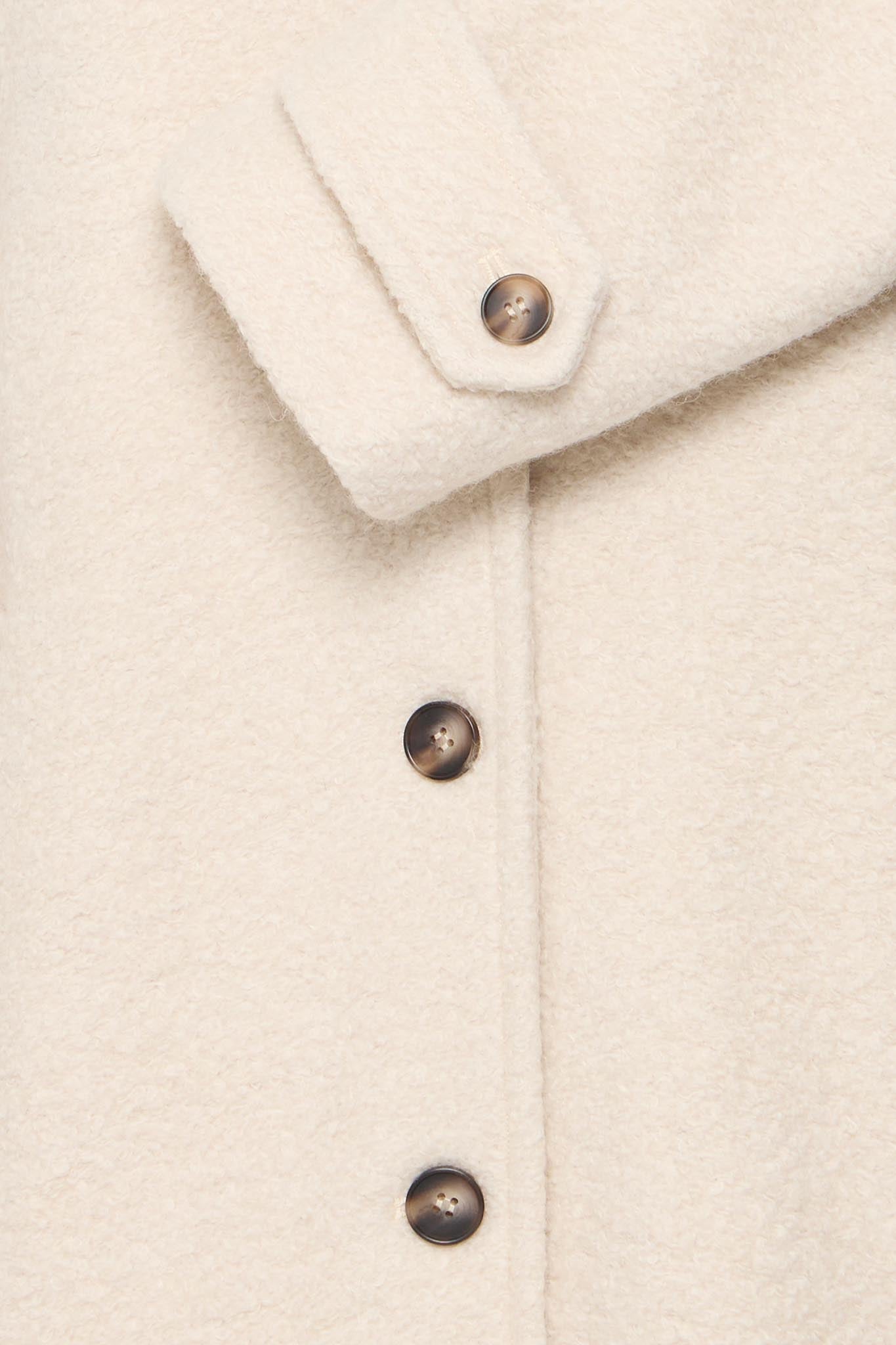 Damen Wollmantel Schwarz oder Creme – Regular Fit - Blossom Hair & Fashion