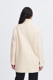 Damen Wollmantel Schwarz oder Creme – Regular Fit - Blossom Hair & Fashion