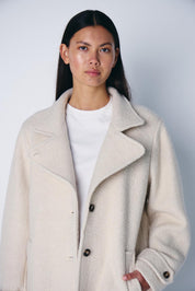 Damen Wollmantel Schwarz oder Creme – Regular Fit - Blossom Hair & Fashion