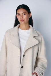 Damen Wollmantel Schwarz oder Creme – Regular Fit - Blossom Hair & Fashion