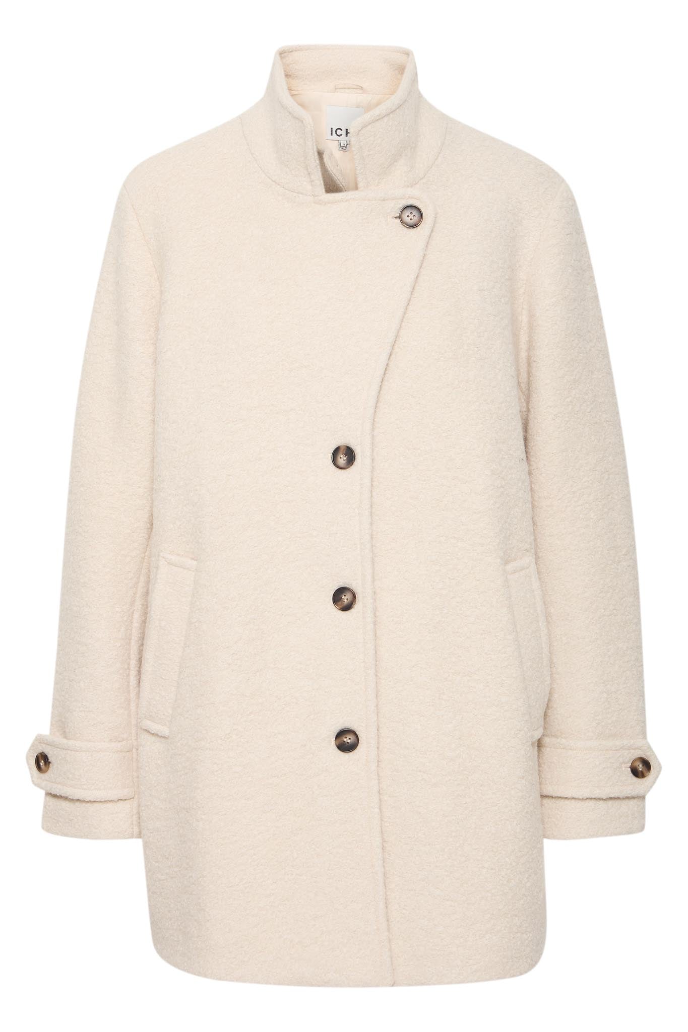 Damen Wollmantel Schwarz oder Creme – Regular Fit - Blossom Hair & Fashion