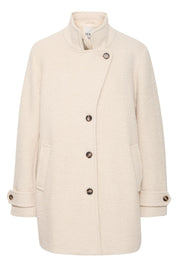 Damen Wollmantel Schwarz oder Creme – Regular Fit - Blossom Hair & Fashion