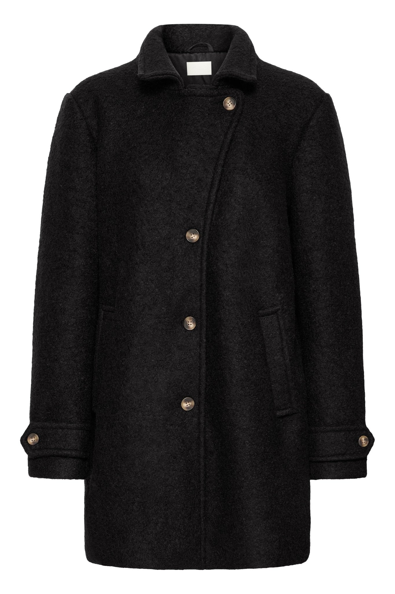 Damen Wollmantel Schwarz oder Creme – Regular Fit - Blossom Hair & Fashion