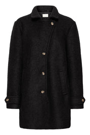 Damen Wollmantel Schwarz oder Creme – Regular Fit - Blossom Hair & Fashion