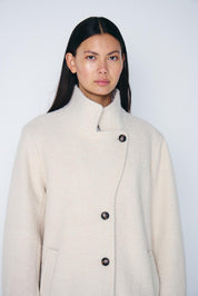 Damen Wollmantel Schwarz oder Creme – Regular Fit - Blossom Hair & Fashion