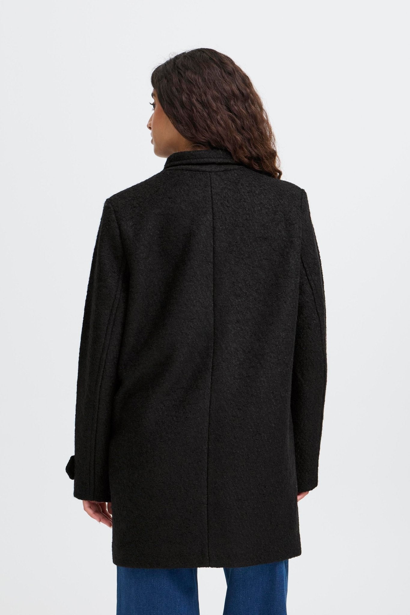 Damen Wollmantel Schwarz oder Creme – Regular Fit - Blossom Hair & Fashion