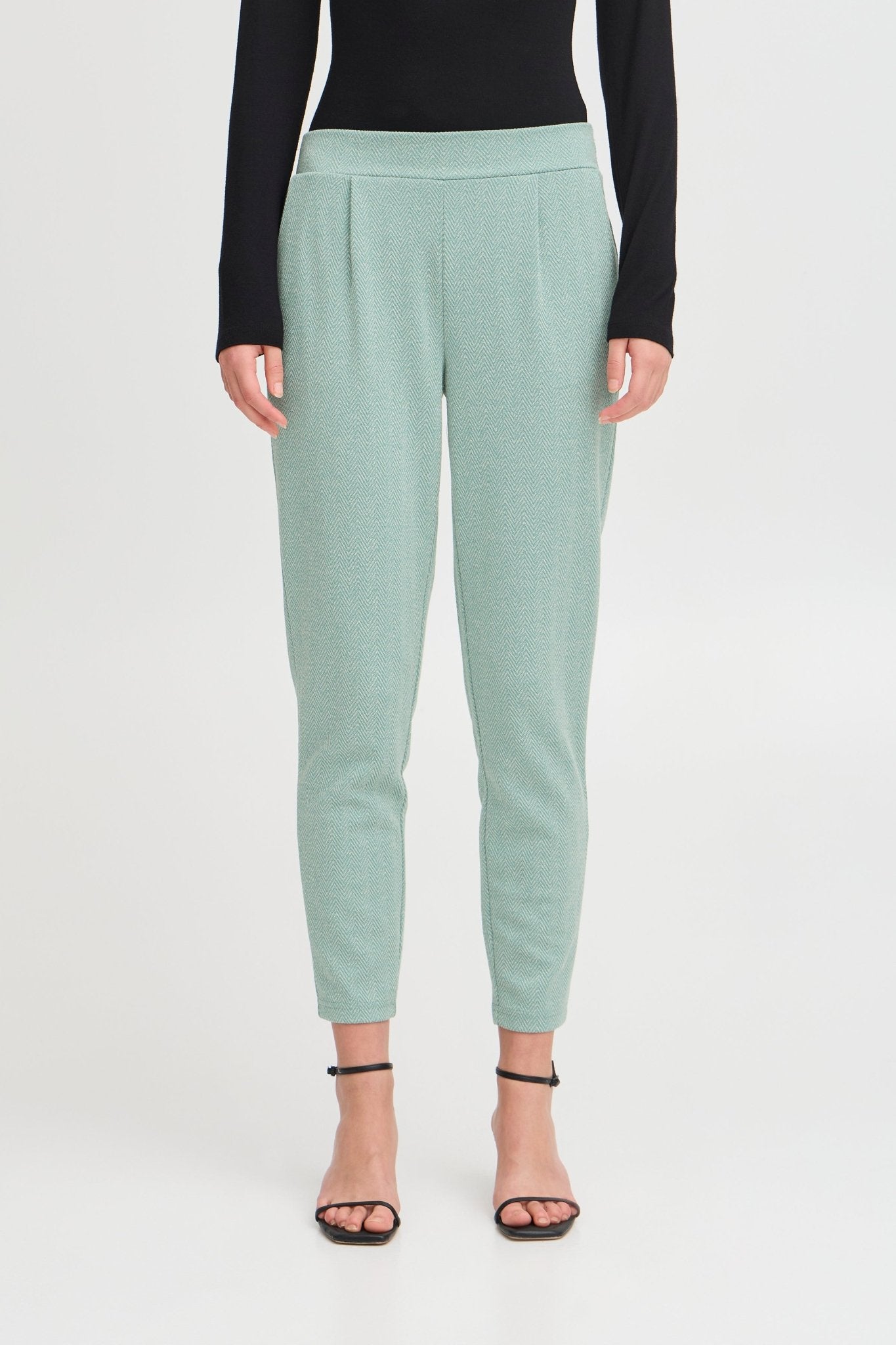 Elegante Hose mit elastischem Bund in Beryl Green - Blossom Hair & Fashion