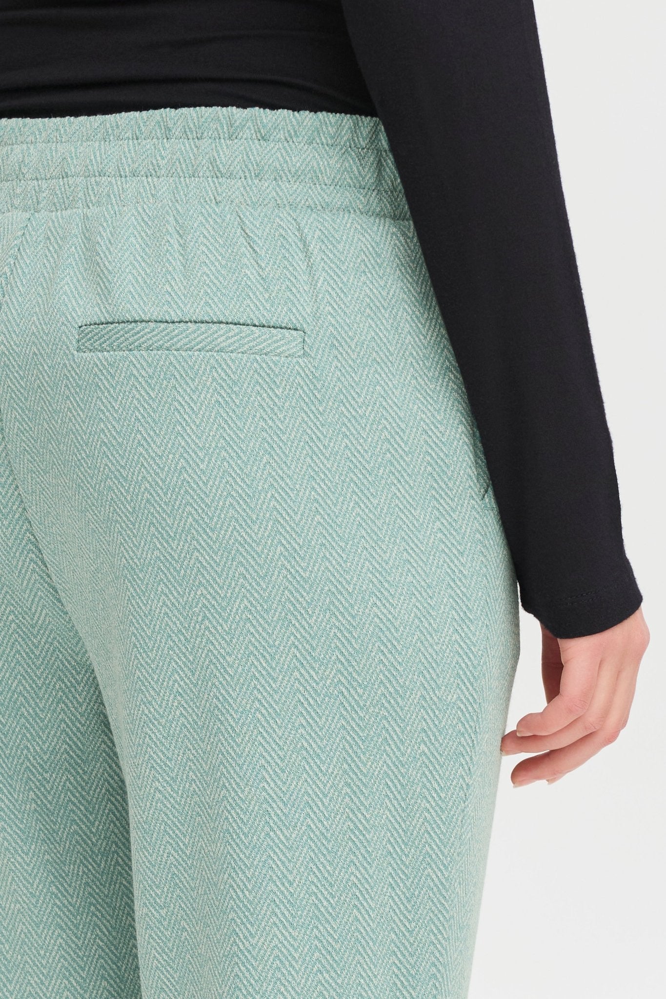 Elegante Hose mit elastischem Bund in Beryl Green - Blossom Hair & Fashion