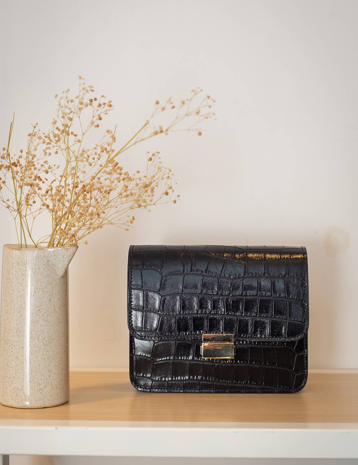 Elegante Kuriertasche aus Leder mit Krokodilmuster – Zeitlose Eleganz für Deinen Look - Blossom Hair & Fashion