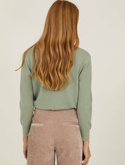 Feinstrick Cardigan langarm in Salbeigrün - Blossom Hair & Fashion