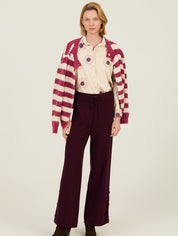 Gestreifter Strickcardigan langarm in Blau oder Rot - Blossom Hair & Fashion