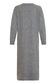 Graues Strickkleid Midi mit langen Ärmeln - Blossom Hair & Fashion