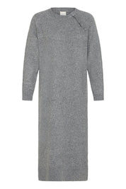 Graues Strickkleid Midi mit langen Ärmeln - Blossom Hair & Fashion