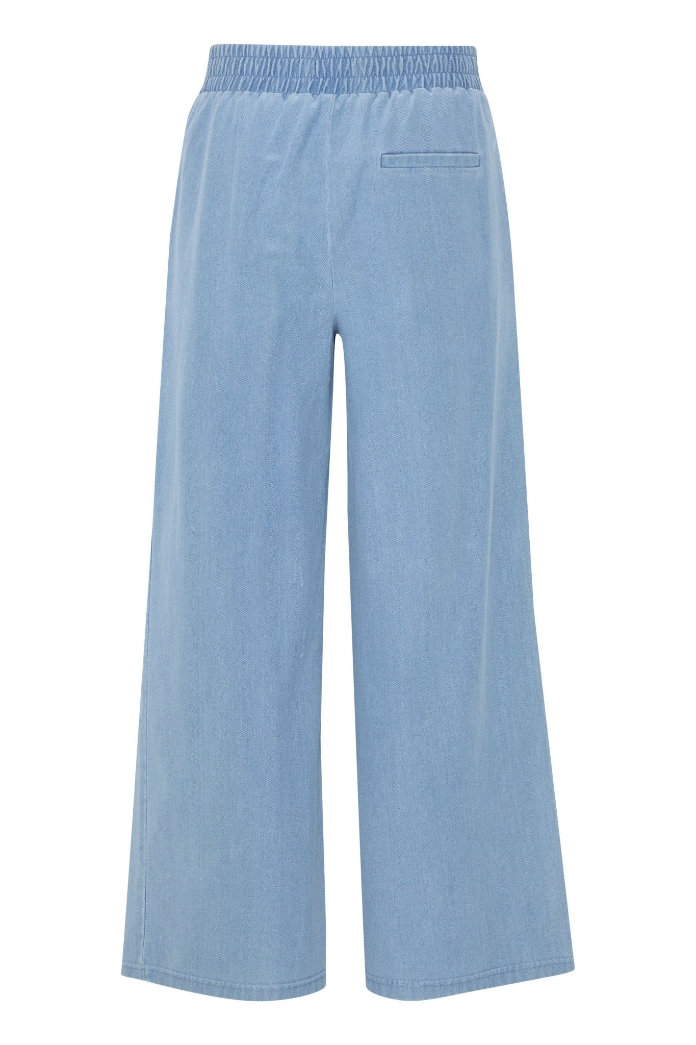 Hellblaue Damenhose mit weitem Bein und Stretchanteil - Blossom Hair & Fashion