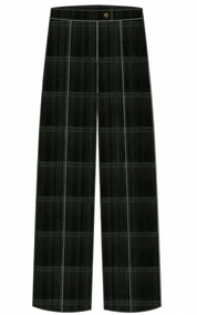 Karierte Hose Damen Schwarz Grün – Wide Leg - Blossom Hair & Fashion