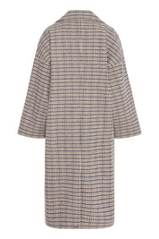 Karierter Mantel lang mit Wollanteil - Blossom Hair & Fashion