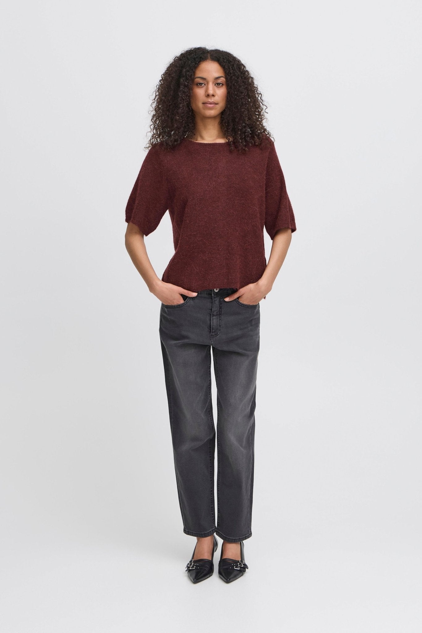 Kurzarm - Pullover mit Knopfleiste hinten - Blossom Hair & Fashion