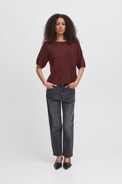 Kurzarm - Pullover mit Knopfleiste hinten - Blossom Hair & Fashion