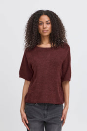 Kurzarm - Pullover mit Knopfleiste hinten - Blossom Hair & Fashion