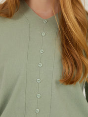 Kurzarm Strickcardigan in Salbeigrün - Blossom Hair & Fashion