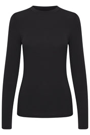 Langarm Shirt Slim Fit braun & schwarz - Blossom Hair & Fashion