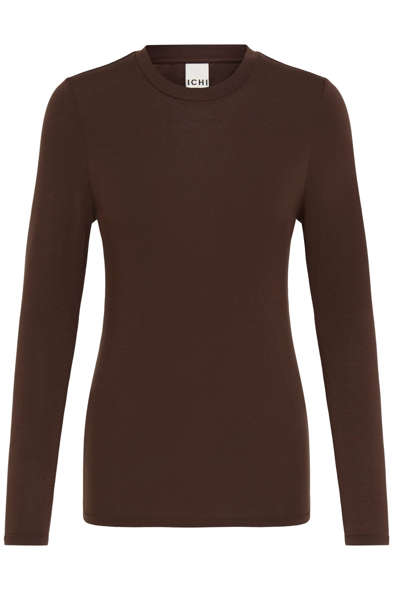 Langarm Shirt Slim Fit braun & schwarz - Blossom Hair & Fashion