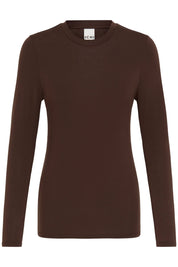 Langarm Shirt Slim Fit braun & schwarz - Blossom Hair & Fashion