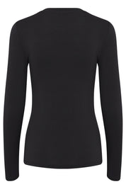 Langarm Shirt Slim Fit braun & schwarz - Blossom Hair & Fashion