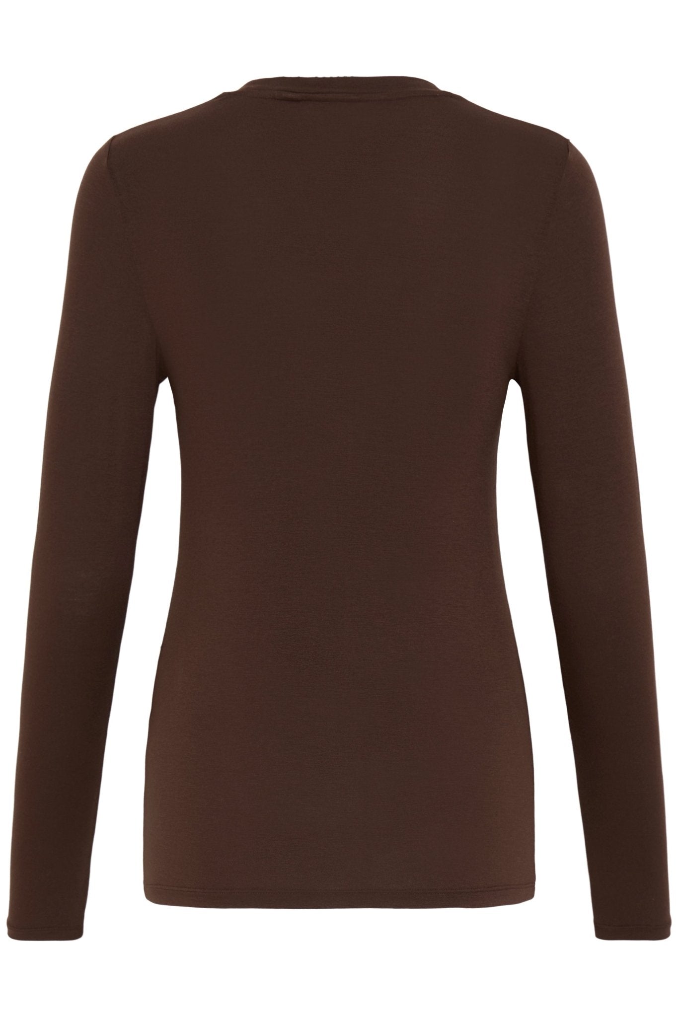 Langarm Shirt Slim Fit braun & schwarz - Blossom Hair & Fashion