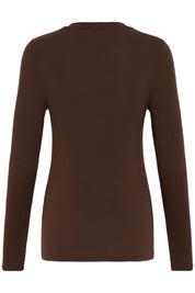 Langarm Shirt Slim Fit braun & schwarz - Blossom Hair & Fashion