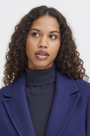 Mantel navy mit Revers, knieumspielend - Blossom Hair & Fashion